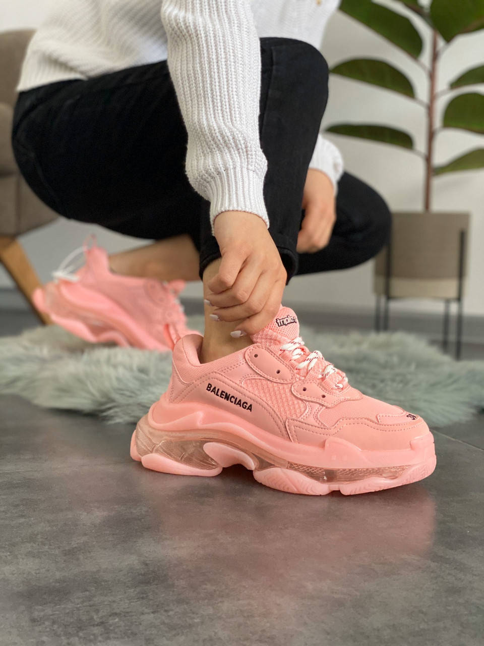 

Женские кроссовки Balenciaga Triple S Pink (37, 40 ), Розовый