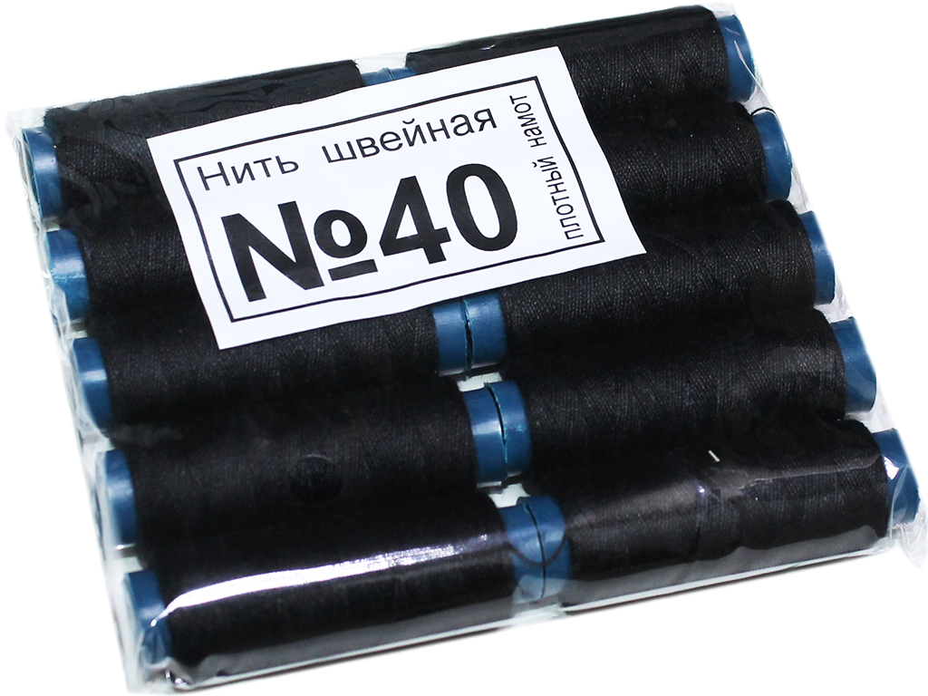

Нитки №40 черные 10шт, Черный