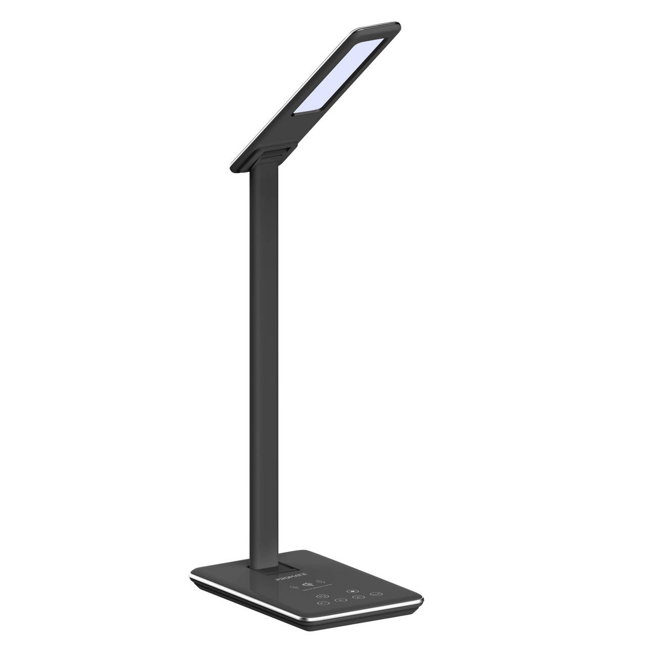 

Настольная лампа Promate AuraLight-1 500 lm, 10 W беспроводная зарядка, 2.5 W USB Black, Черный