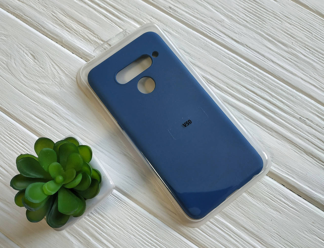 

Матовый силиконовый чехол бампер для LG V50 Thinq синий тонкий софт тач