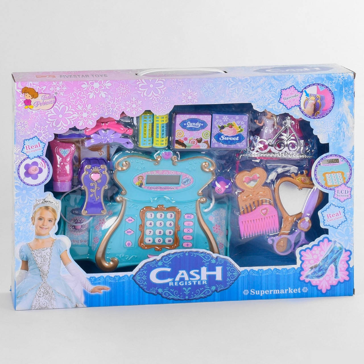 

Кассовый аппарат игровой детский 35566 музыкальный, светится, аксессуары