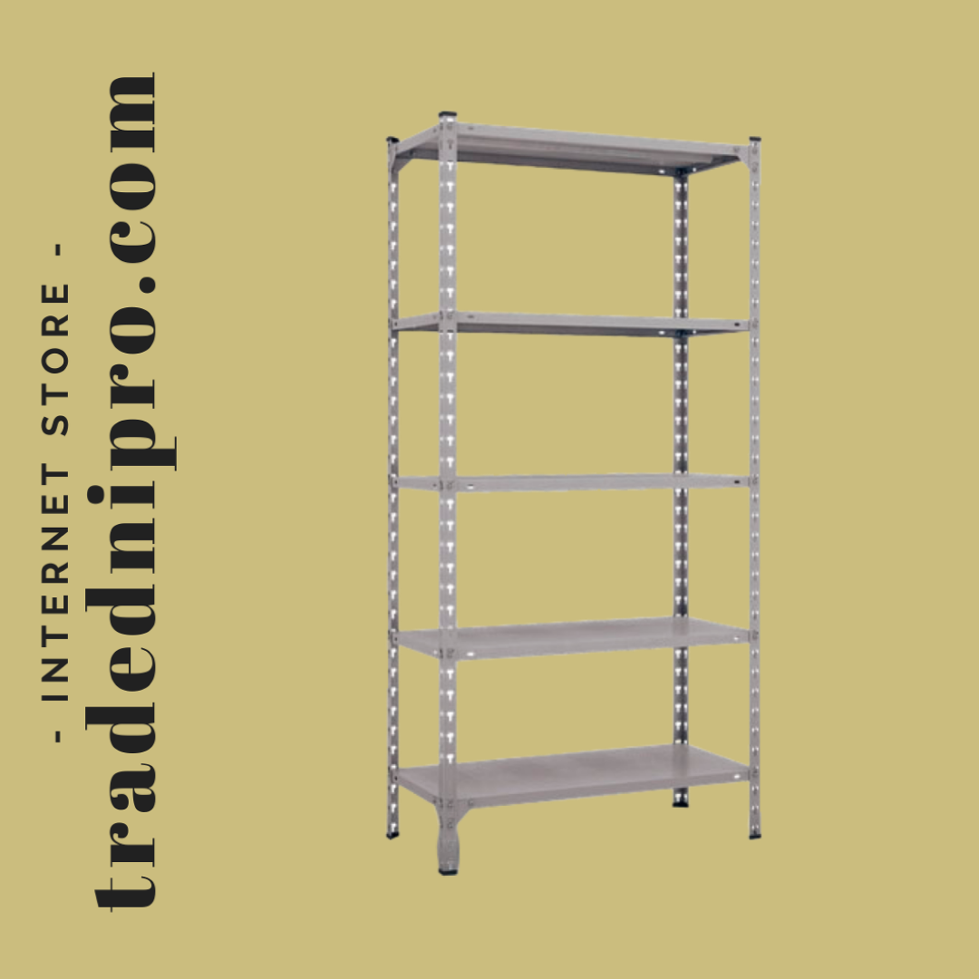 

Полочный металлический стеллаж 1850*920*450, 5 полок, б/у