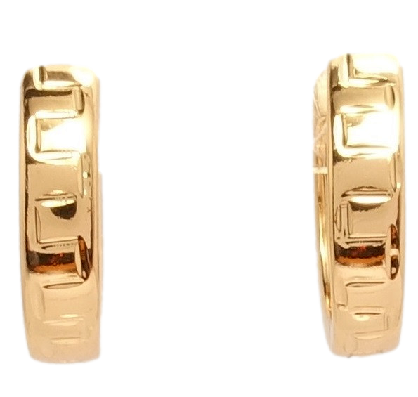 

Серьги Xuping Позолота 18K колечки "Зеркальные с меандровой линией"