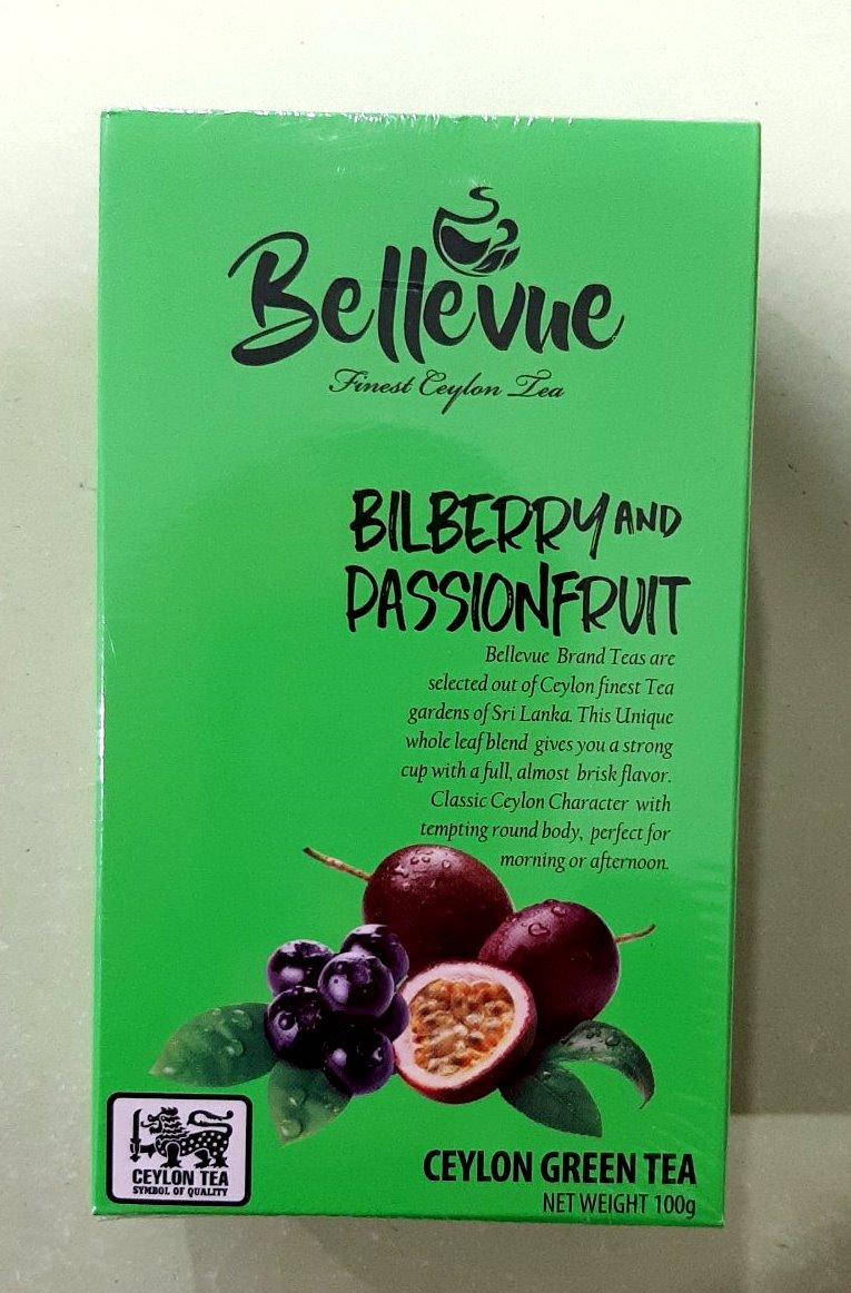 

Чай Bellevue с черникой и маракуйей 100 г зеленый
