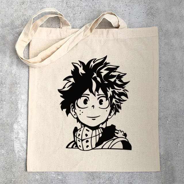 

"Изуку Мидория (Моя геройская академия / My Hero Academia)" эко сумка шоппер хлопковая с рисунком, Бежевый