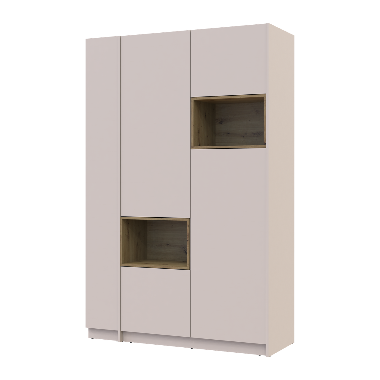 Шафа для одягу з нішею та етажеркою Doros Дейл Кашемір/Дуб Артізан 2 ДСП 143.2х52х220 (44900336)