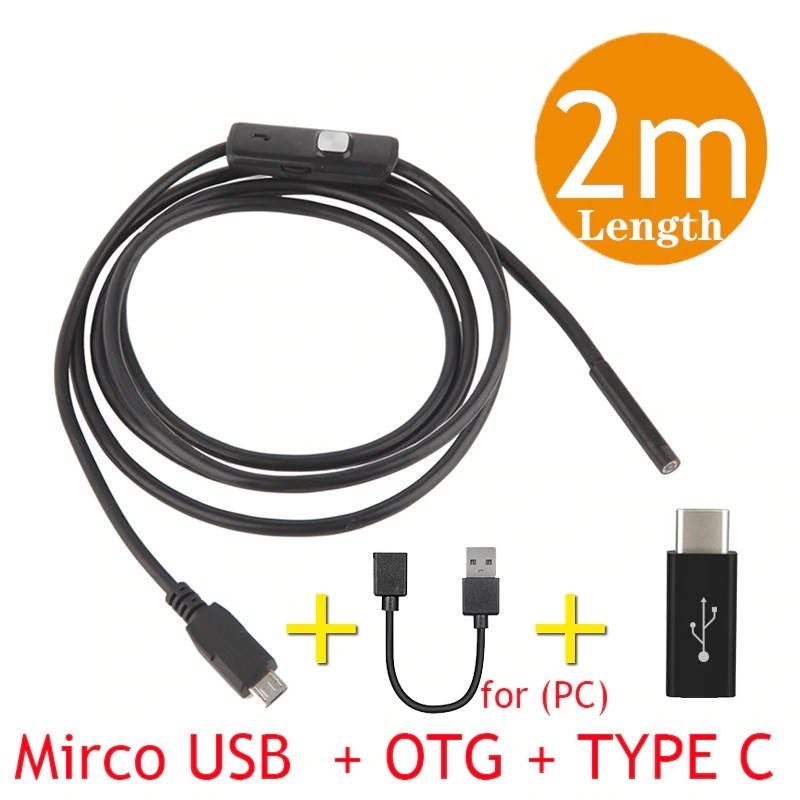 

Эндоскоп водонепроницаемый USB 2м 5,5мм для Android OTG PC ЮСБ бороскоп видео камера