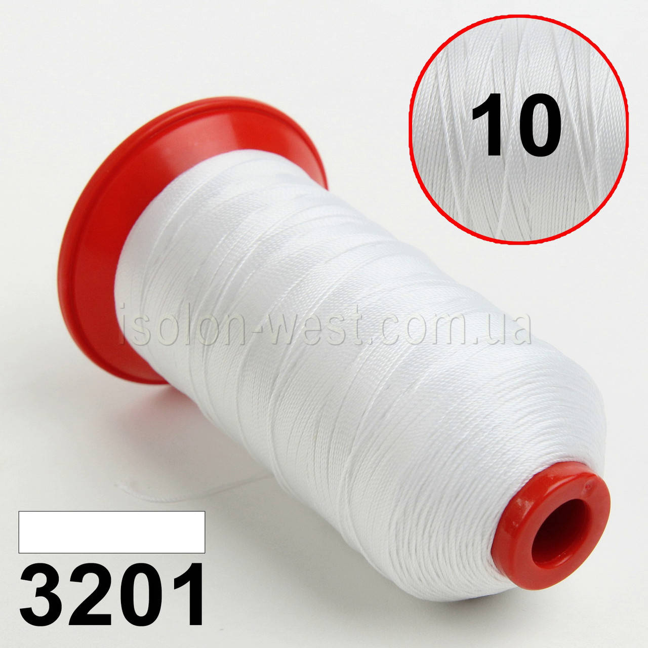 

Нить POLYART(ПОЛИАРТ) N10 цвет 3201 белый, для пошив чехлов на автомобильные сидения и руль, 750м