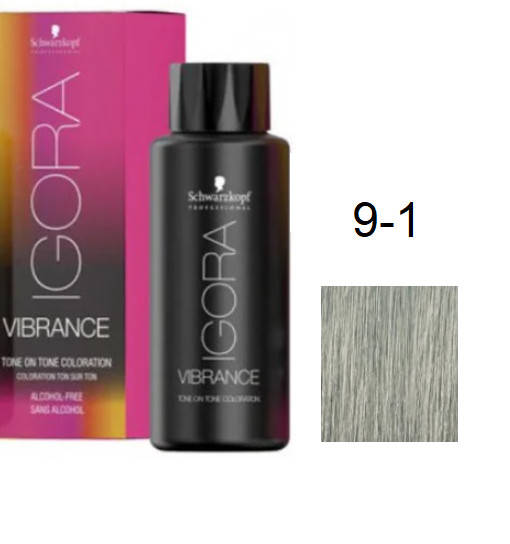 

Краска для волос Schwarzkopf igora Vibrance безаммиачная 9-1 Светлый блондин сандрэ 60 мл