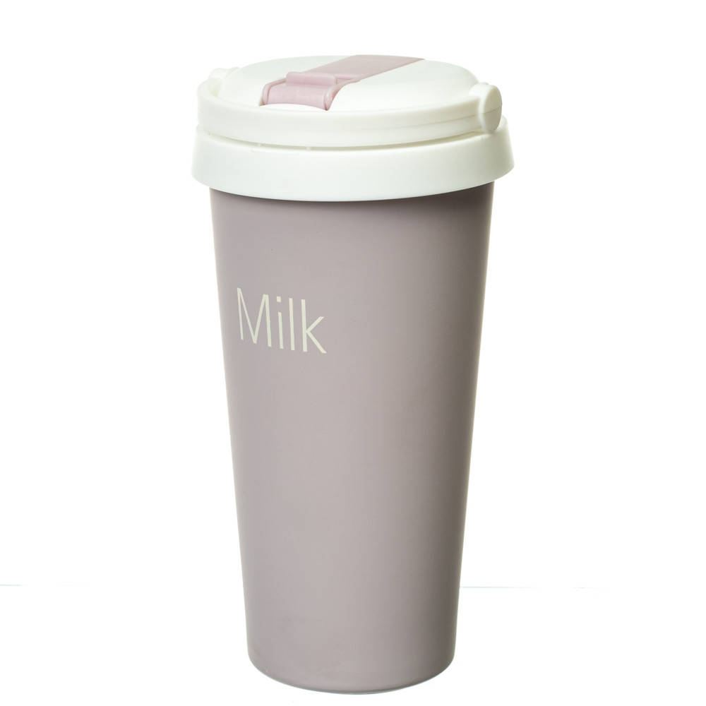 

Стильная термокружка с трубочкой "Milk" 500 см, сиреневый цвет