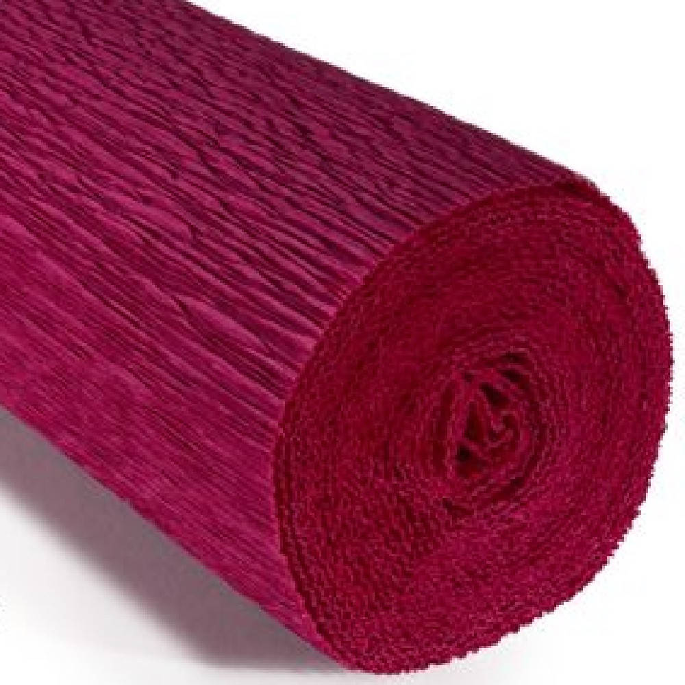 

Гофрированная бумага темно-розовая (#584 Cardinal Red) плотная качественная бумага креп Италия 180г 2,5м