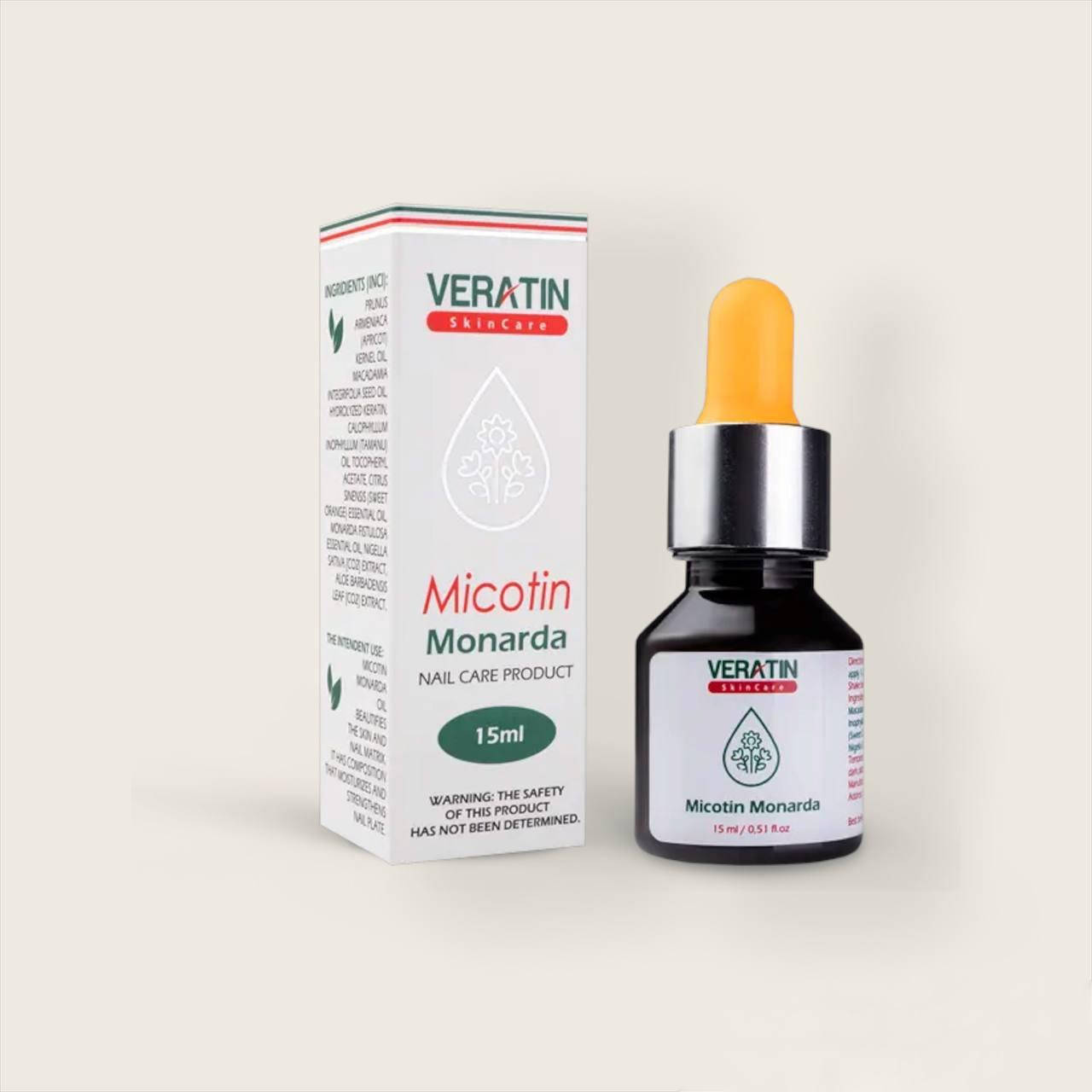 

Сыворотка для ногтей и кожи Veratin Micotin Monarda 15мл, Прозрачный