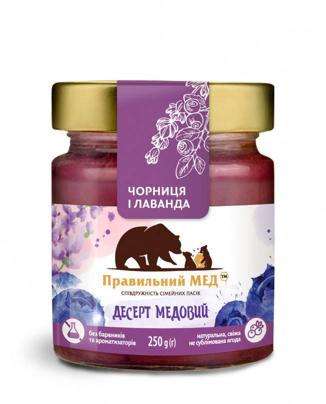 

Мед с черникой и лавандой ТМ Правильный мед с/б 250г