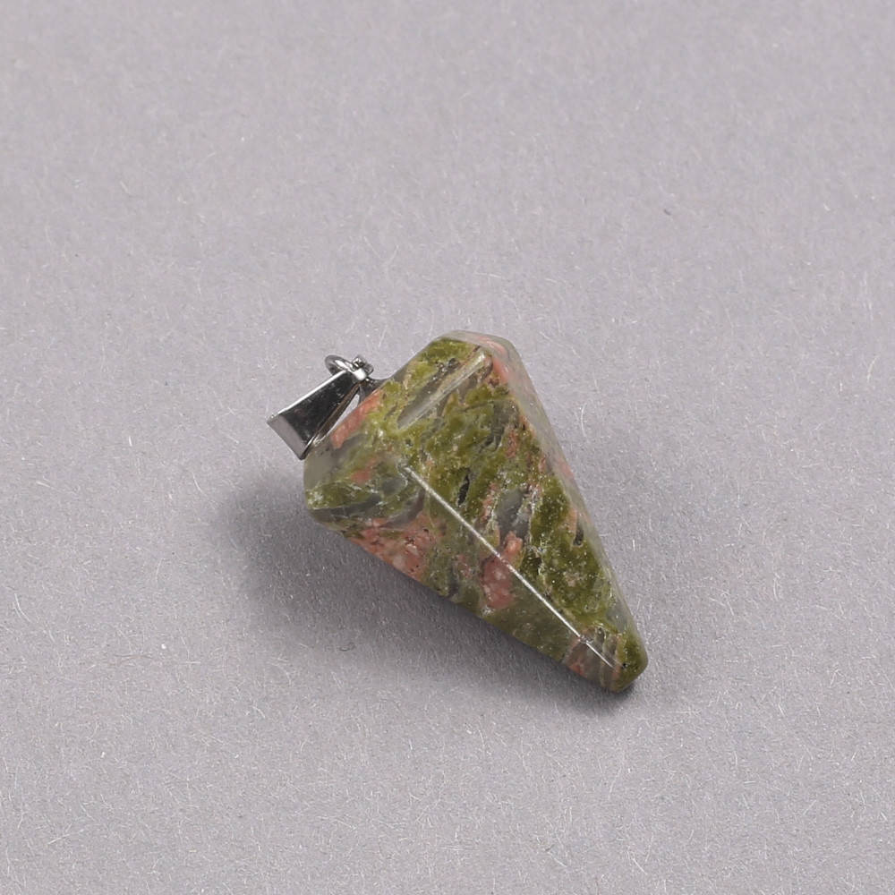 

Кулон Маятник из натурального камня Яшма Унакит 14х22х30мм+-