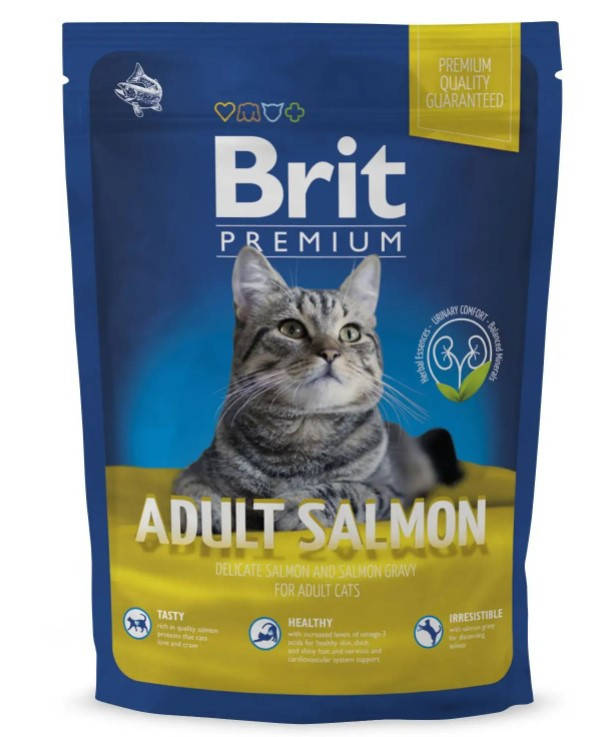 

Brit Premium Cat Adult Salmon 1,5кг -корм для кошек с лососем