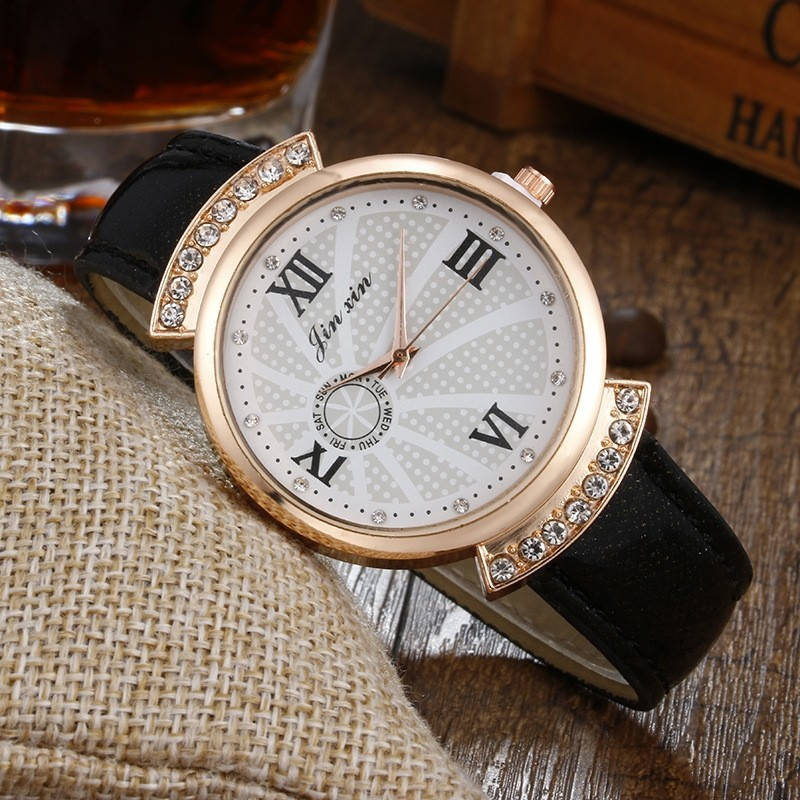 

Женские часы JX стразы черные 131-4