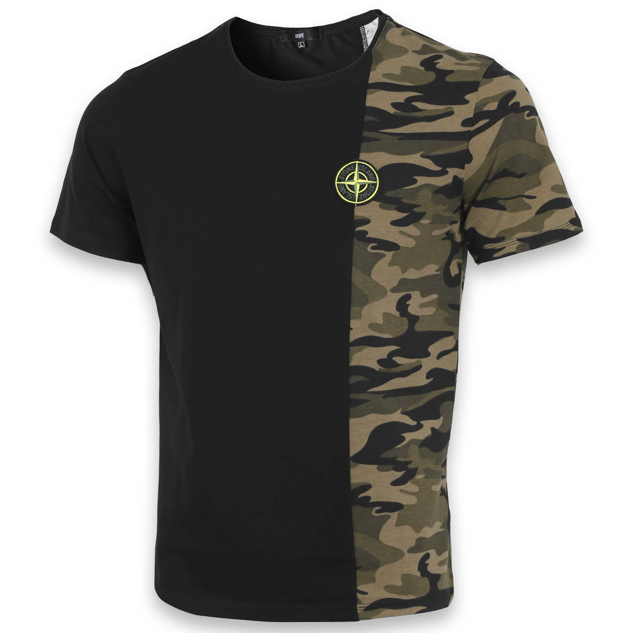 

Футболка мужская черная/т камуфляж STONE ISLAND с патчем Ф-108 BLK/K-4 S(Р) 20-828-020