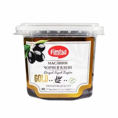 

Оливки (маслины) чёрные вяленые Fimtad Gold М 400 г