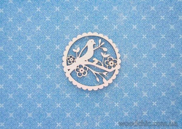 

Чипборд "Рамка птичка на ветке"