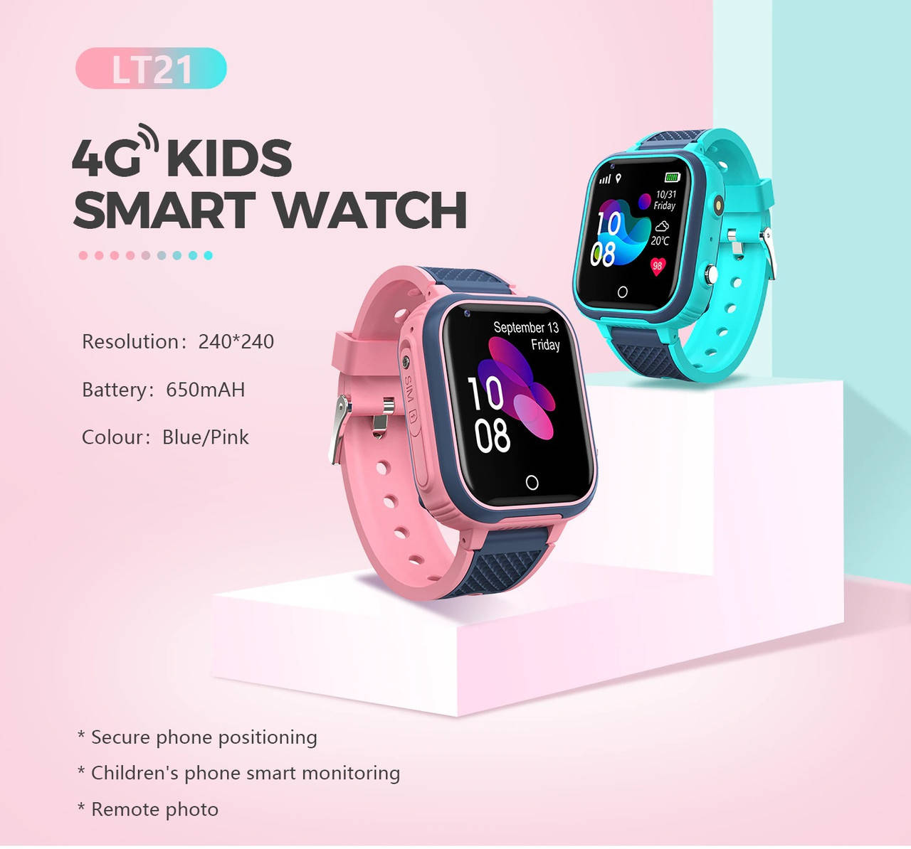 

Детские умные часы LT21 pink