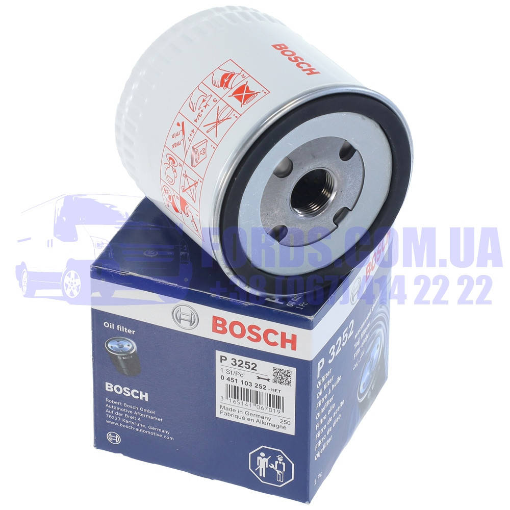 

Фильтр масляный FORD TRANSIT/CONNECT 1985-2013 (1322152/4M5Q6714BA/0451103252) BOSCH