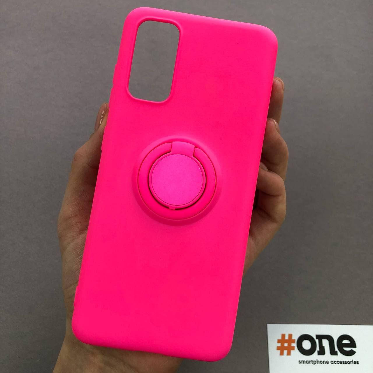 

Чехол для Samsung Galaxy S20 с кольцом подставкой матовый чехол на телефон самсунг с20 розовый