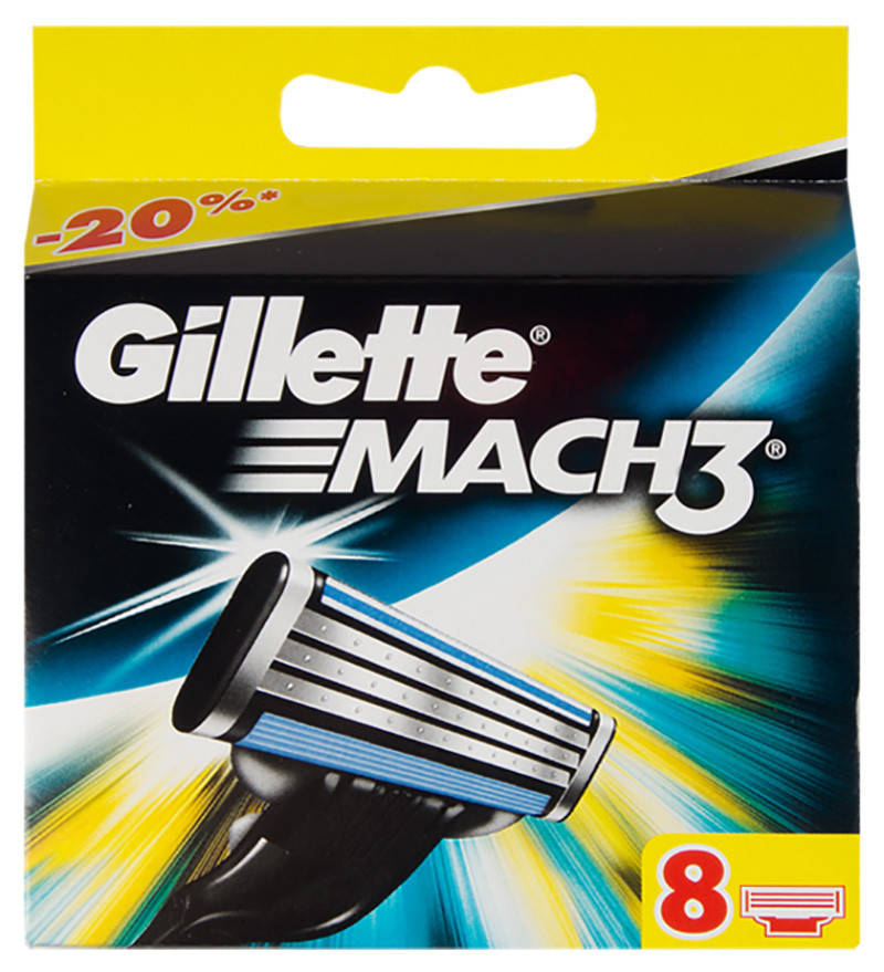 

Gillette Mach3 8 шт. в упаковке сменные кассеты для бритья