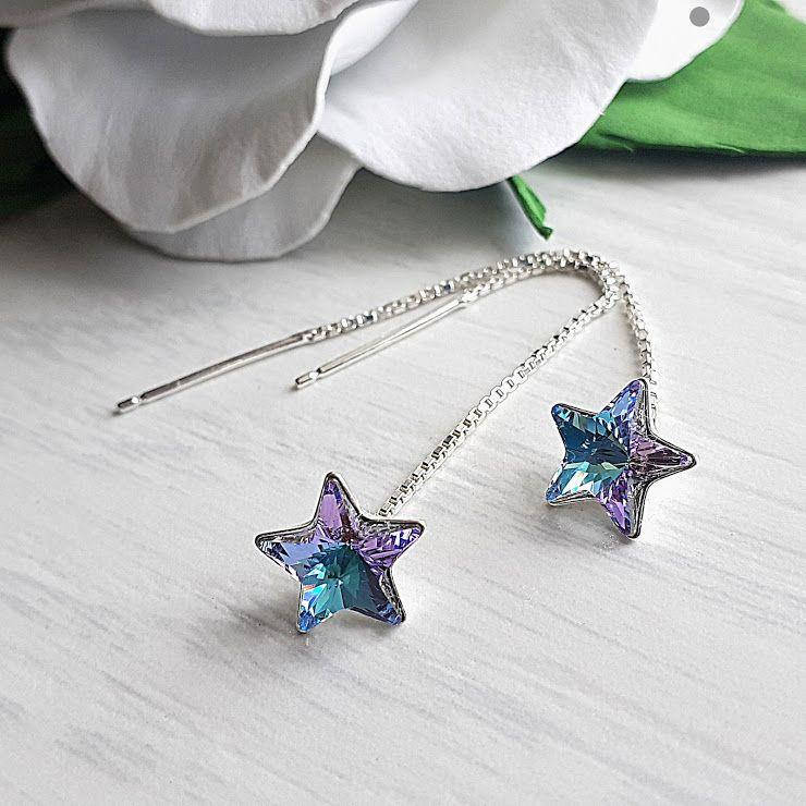 

Серьги-протяжки с кристаллами Сваровски