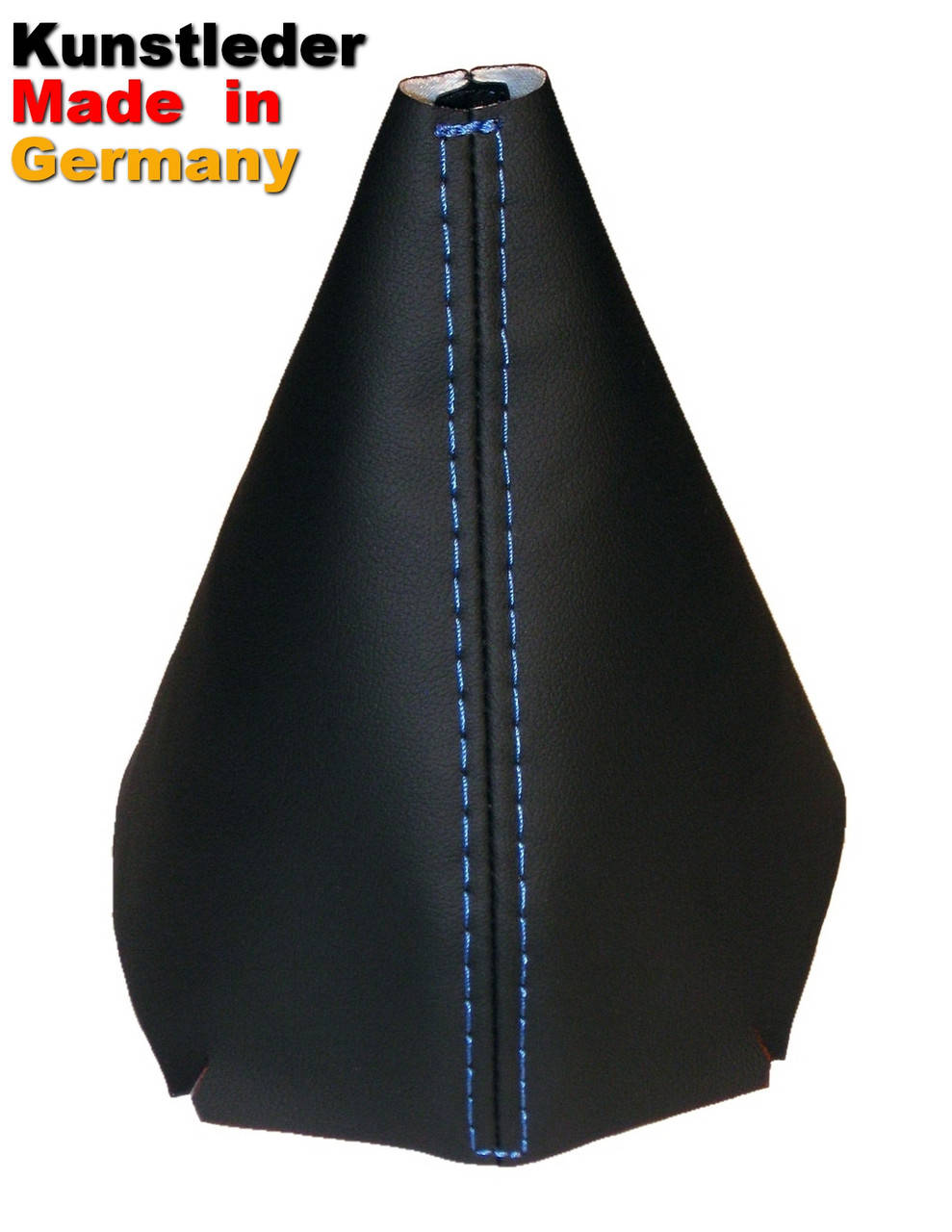 

Чехол ручки КПП Фольцваген Гольф 5, VW Golf 5, 2003 - 2009, чёрный с синими строчками