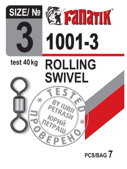 

Вертлюг FANATIK 1001-3 ( тест 40 кг )
