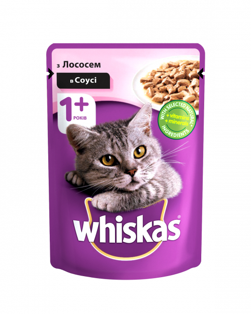 

Влажный корм для котов Whiskas Вискас с лососем в соусе, 100 г
