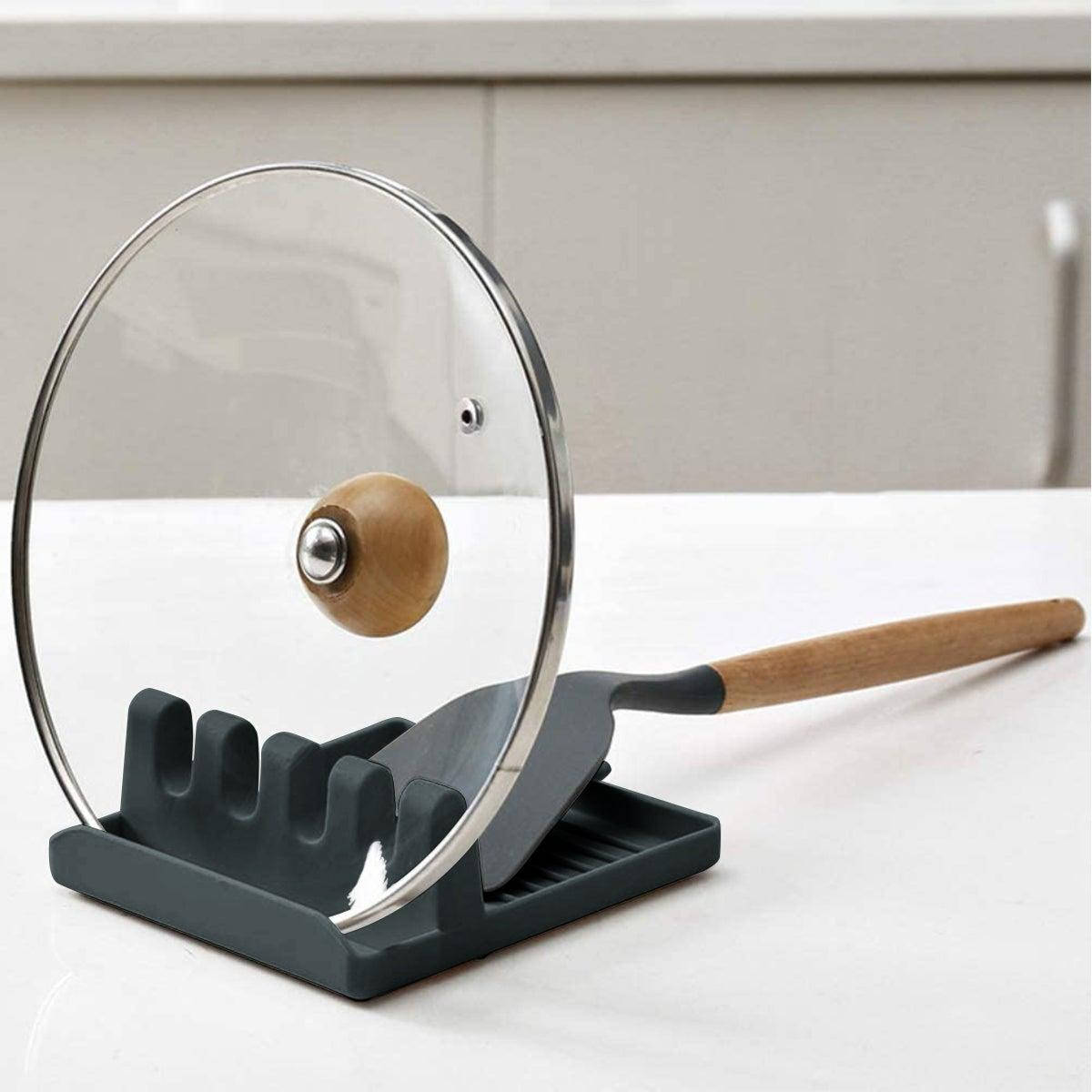 

Держатель-подставка для кухонных принадлежностей. Серый