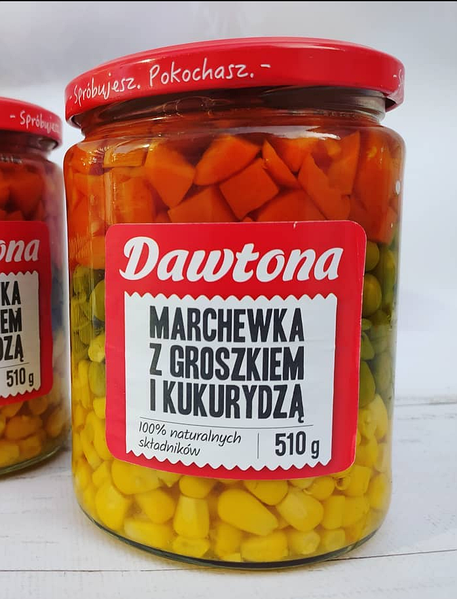 

Мішанка Dawtona з моркви, кукурудзи та горошку 510грам, Польща,