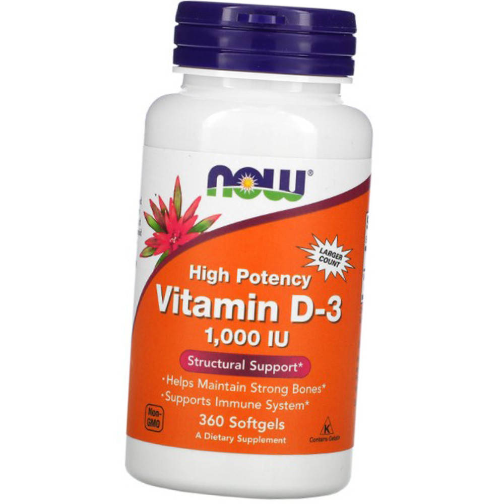 

Витамины Д NOW Vitamin D-3 1,000 IU 360 гел капс