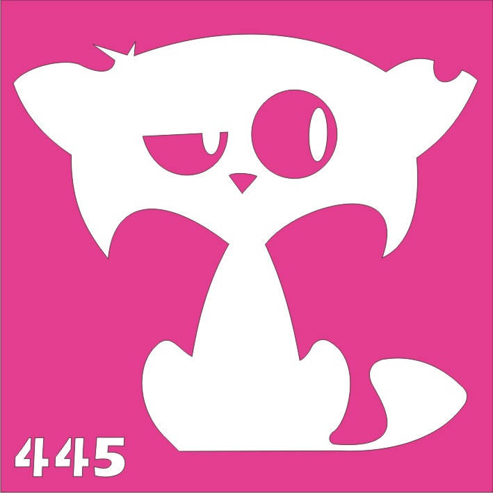 

Трафарет Котик для био-тату хной, блеск тату Boni Kasel № 445