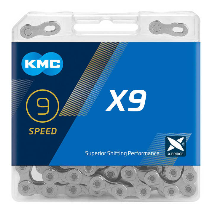 

Цепь KMC X9 Silver для 9 скоростных трансмиссий велосипеда