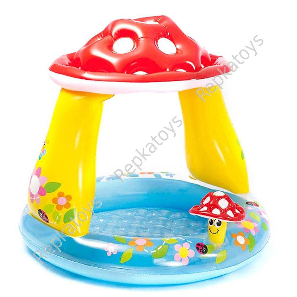 

Бассейн INTEX детский с надувным дном "Грибок", размер 102-89 см, в коробке 57114