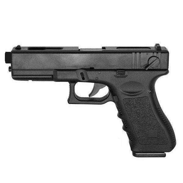 

Пистолет металлический Глок Glock 18C детский, стреляет пульками 6 мм, черный ZM 17