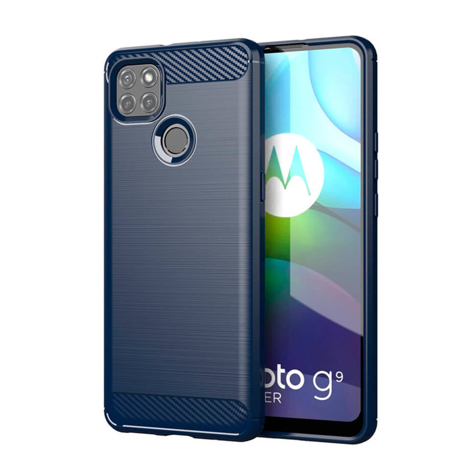 

Чехол Lenuo Carbon Fiber для Motorola G9 Power Navy Blue, Темно-синий