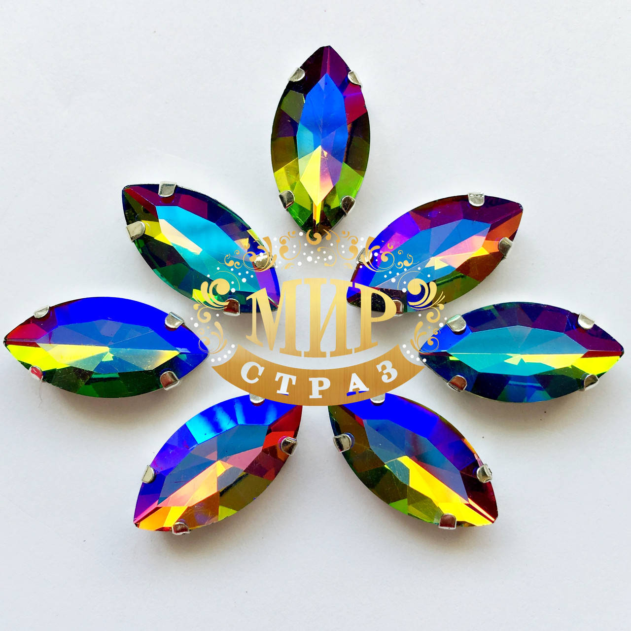 

Лодочка в цапах 9x18 мм Цвет Rainbow AB 1шт