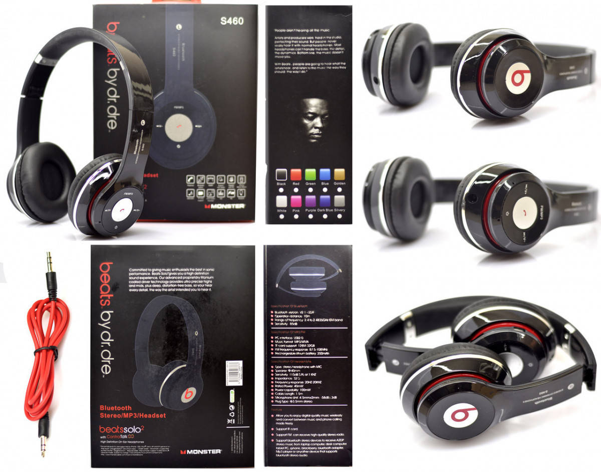 

Наушники беспроводные Monster bеats HD S460 Bluetooth (MP3, FM, Aux, Mic) Черные, мега распродажа, Черный