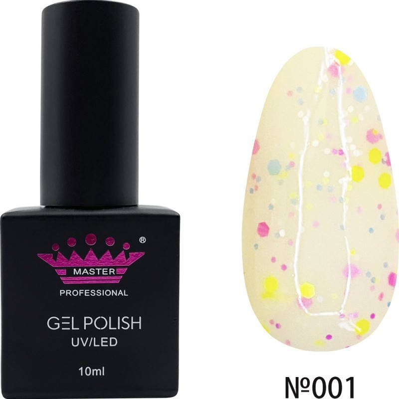 

Гель-лак MASTER PROFESSIONAL CONFETTI 10 мл, №001