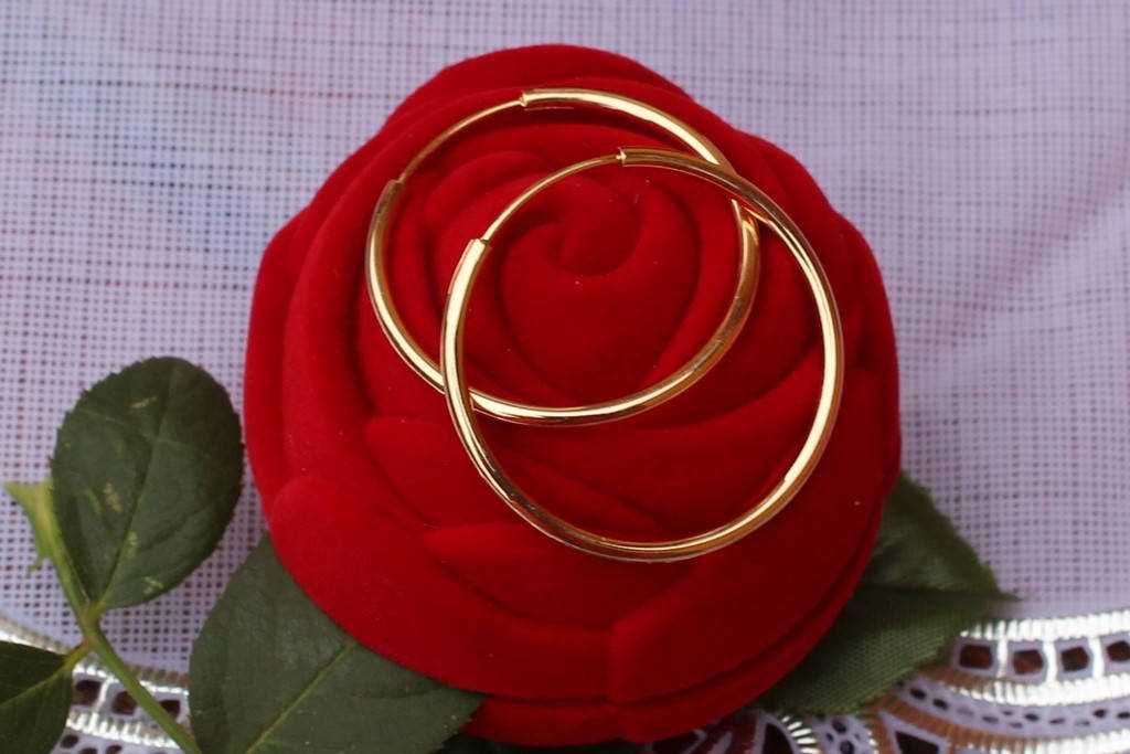 

Серьги кольца Xuping Jewelry 4 см золотистые