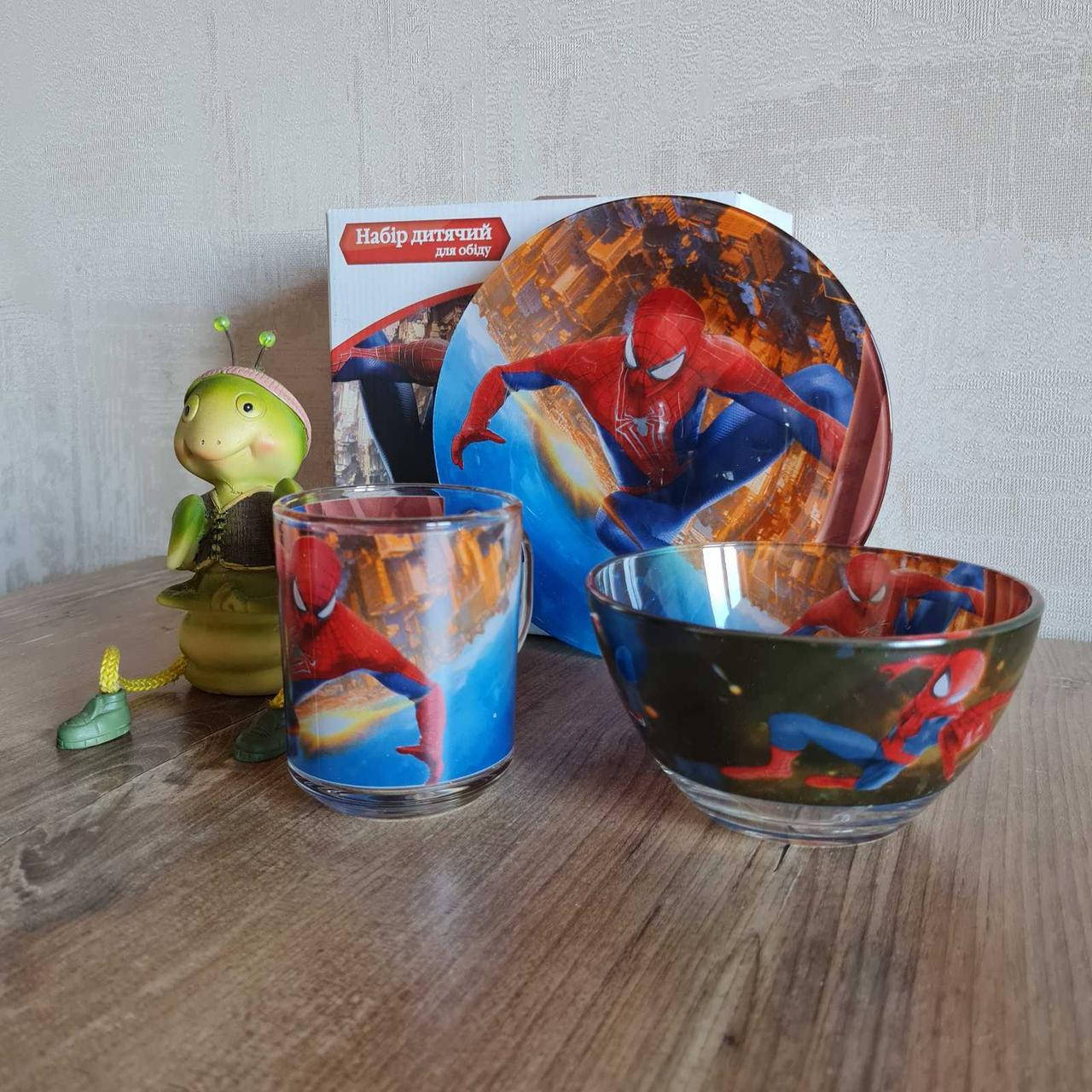 

Детский набор стеклянной посуды Человек паук Metr +