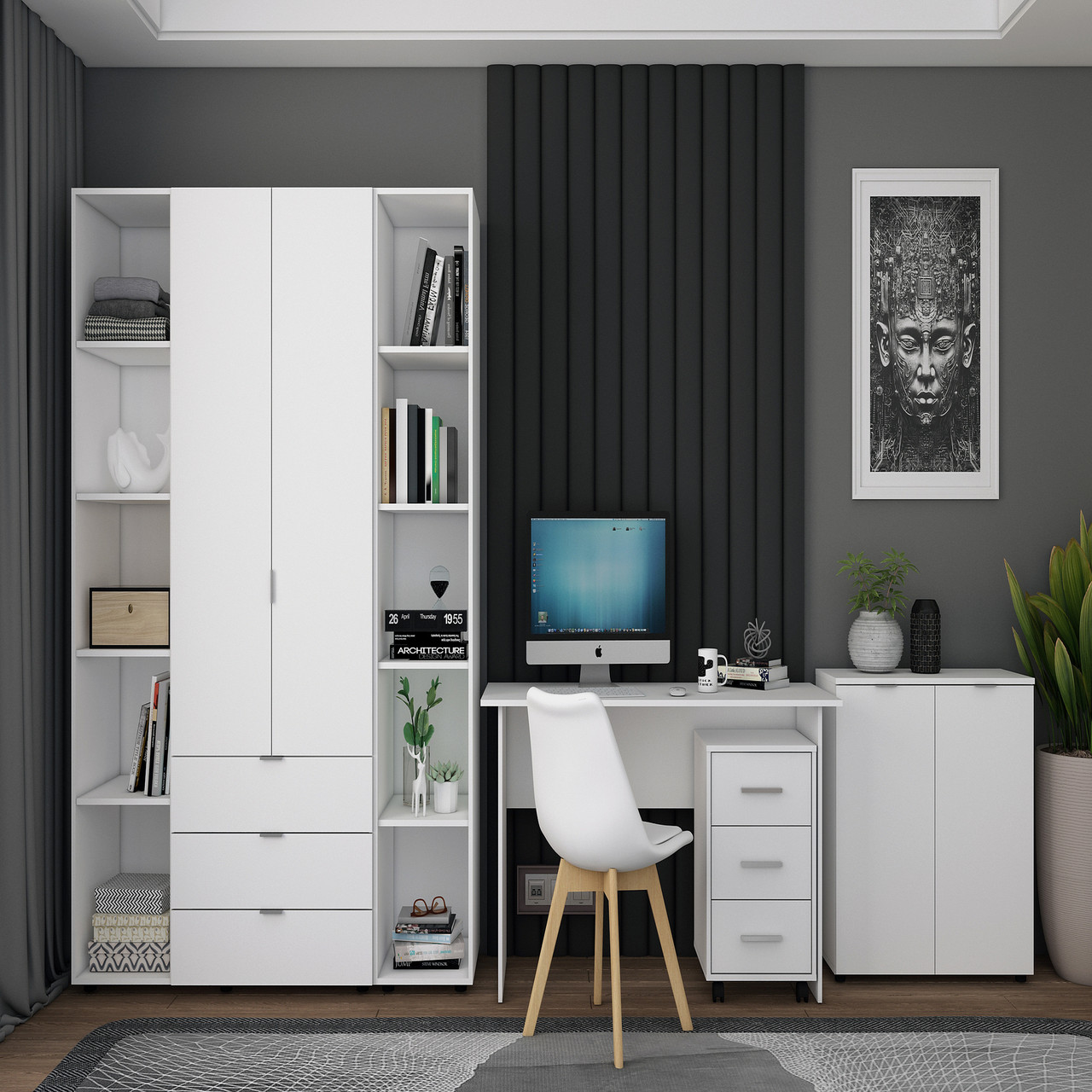 Комод Doros Рон 3 2 фасади Білий 80х38х81 (41516001) 6