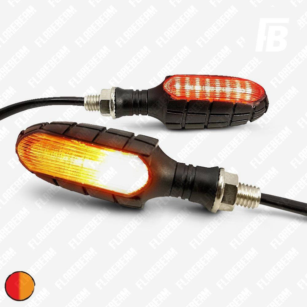 

Поворотники (бегущие) и задние габариты + стоп-сигналы 07 на мотоцикл LED, "линия", SMD 2835*12+12, 2 шт. (ор.