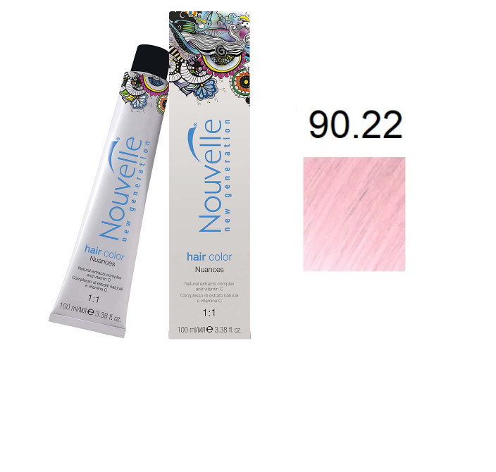 

Краска для волос Nouvelle Hair Color 90.22 розовый перламутр 100 мл