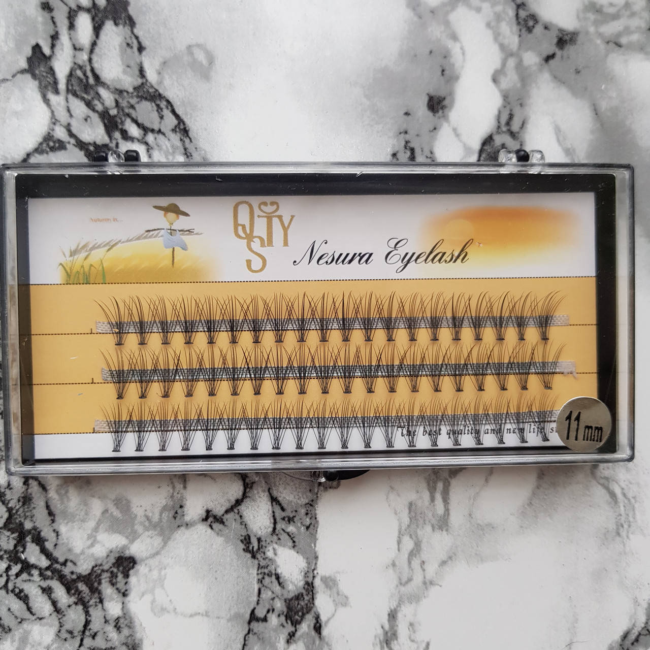 

Ресницы пучки Nesura QSTY 10D C-Curl 11, Черный