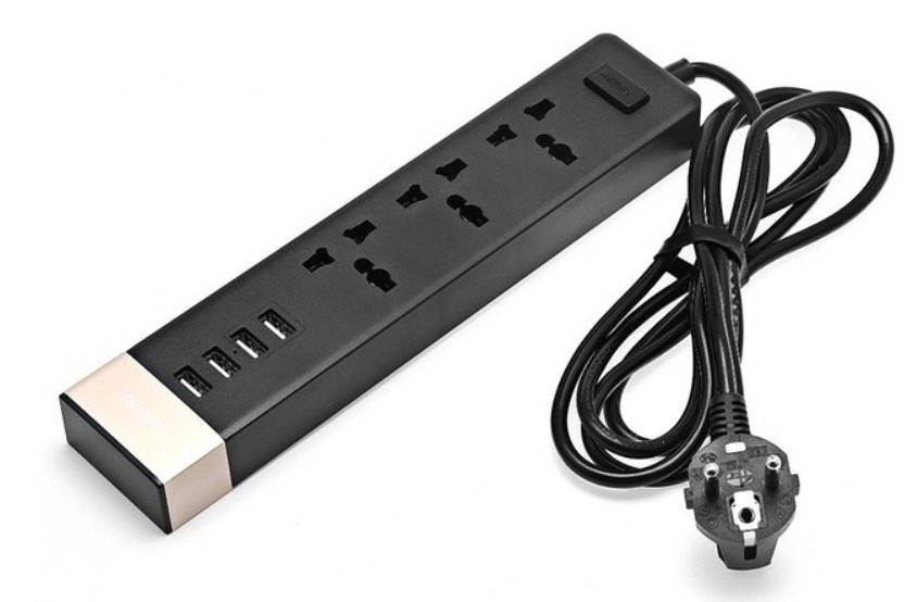 

Сетевой фильтр, удлинитель Remax RU-S2 НА 4 Usb + 3 Розетки 2м Black