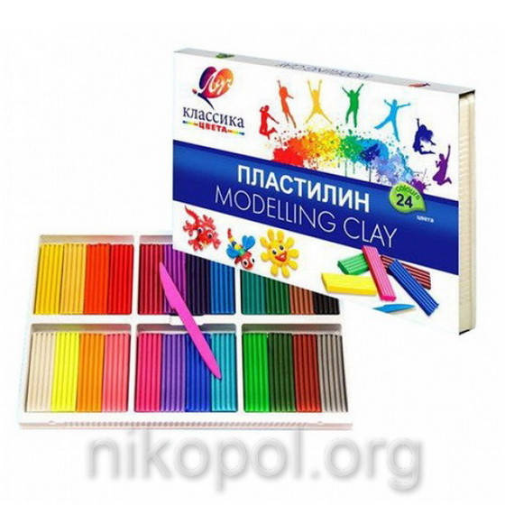 

Пластилин 24 цвета "Луч" "Классика", 480 грамм (28С1642-08), Разные цвета